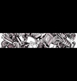 artist hand drawn doodle banner cartoon detailed vector image vector image