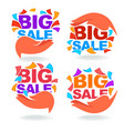 collection of bright big sale discount tags vector image vector image