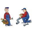 plumber with tools vector image