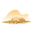 boulder rock stone debris of the mountain vector image