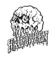 ice skull halloween font silhouette vector image