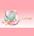 easter holiday background with colorful eggs vector image vector image
