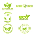 logo badge label logotype elements with leafs vector image vector image