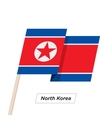 north korea ribbon waving flag isolated on white vector image