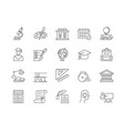 school line icons students academic studying vector image vector image