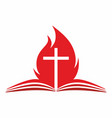church logo and christian symbols vector image