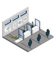 shooting range isometric colored composition vector image vector image