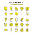 thanksgiving icon set yellow futuro latest design vector image