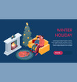 winter holiday banner vector image vector image