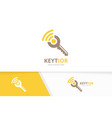 key and wifi logo combination lock vector image