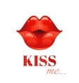 sexy kissing woman lips with red lipstick on white vector image