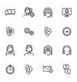 support signs black thin line icon set vector image