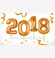 golden toy balloons happy new year 2018 3d icon vector image vector image
