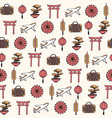 hand drawn travel to asia seamless pattern vector image
