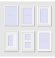 set of white photo frames on the wall vector image vector image