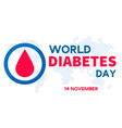 world diabetes day banner or flyer vector image