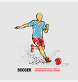 soccer striker outline player vector image vector image