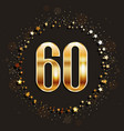 60 years anniversary gold banner vector image