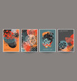 collection of four cards or posters vector image