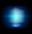 perspective 3d wireframe cube geometric cube from vector image