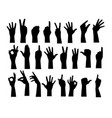 finger hand silhouette vector image vector image