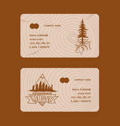 forest pine tree business card badge vector image