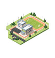 high school soccer field isometric vector image