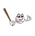 baseball emblem a holds bat vector image