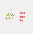 globe signhuman hand and stethoscope logo design vector image
