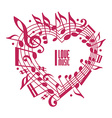 i love music concept single color design vector image