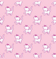 seamless pattern with cute kitty stickers isolated vector image vector image