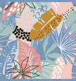 seamless pattern with tropical plants vector image