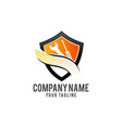 shield repair logo design mechanic tools vector image vector image
