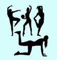 sport girls activity silhouette vector image