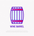 wine barrel thin line icon vector image