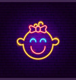girl face neon sign vector image vector image