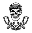 skull with spray guns vector image vector image