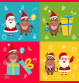collection oxes characters and santa clauses vector image vector image