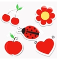 set of design sticky elements for scrapbook in red vector image vector image