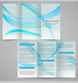 tri-fold business brochure template blue design vector image vector image