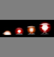 realistic explosion stages vector image vector image