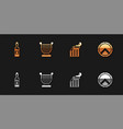 set bottle wine ancient lyre broken vector image