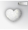heart silver glitter isolated on transparent vector image vector image