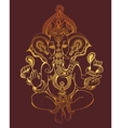 hindu lord ganesha ornate gold sketch drawing vector image vector image