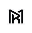 mr or rm initial letter logo design vector image