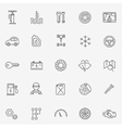 outline icons car parts and services vector image