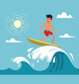 surfer riding the wave vector image
