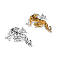 tiger thai tattoo design vector image