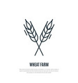 wheat spikelets line icon farm symbol vector image