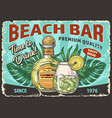 beach bar colorful vintage sticker vector image vector image